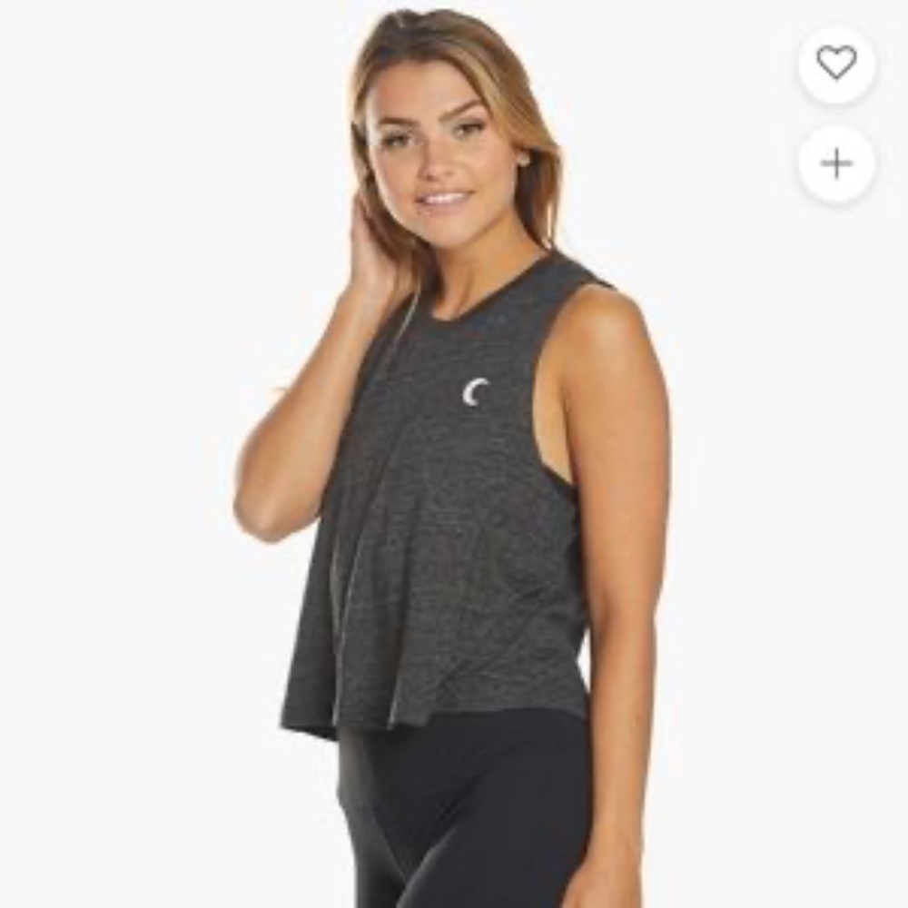 Spiritual Gangster Gray Cropped Muscle Tee - Size L